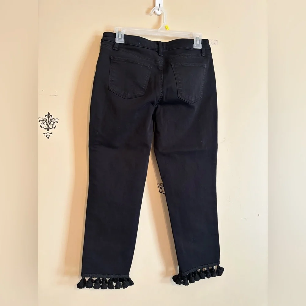 Talbots jeans cropped black high rise straight womens size 6 petite